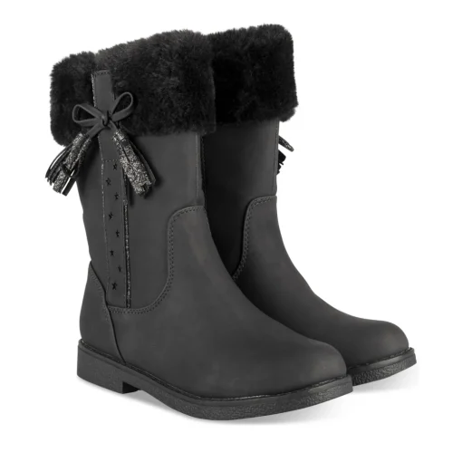 Bottes NOIR Fille Motif Uni Fermeture éclair