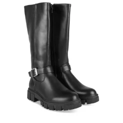 Bottes NOIR Fille Motif Uni Fermeture éclair