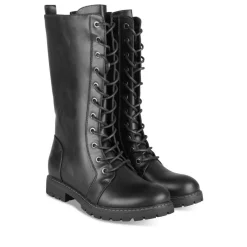 Bottes NOIR Fille Motif Uni Lacets