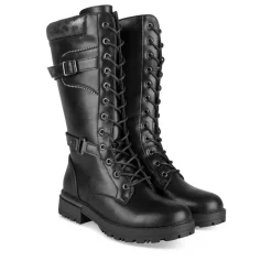 Bottes NOIR Fille Motif Uni Fermeture éclair