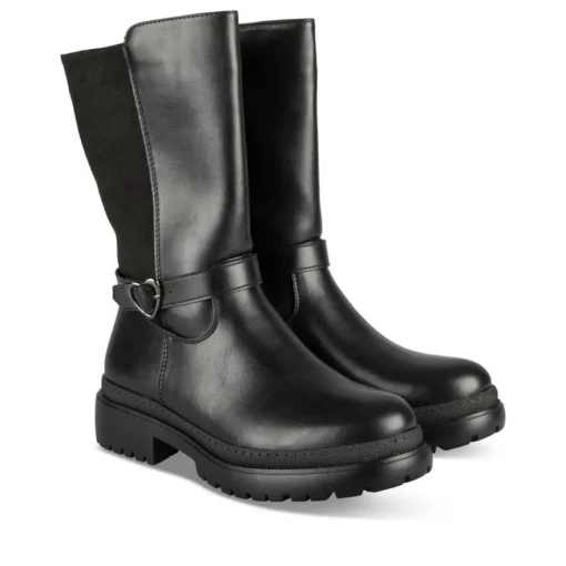 Bottes NOIR Fille Motif Uni Fermeture éclair