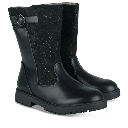 Bottes NOIR Fille Motif Uni Fermeture éclair