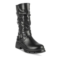 Bottes NOIR Fille Motif Uni Fermeture éclair