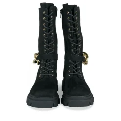 Bottes NOIR Fille Motif Uni Lacets