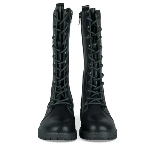 Bottes NOIR Fille Motif Uni Lacets
