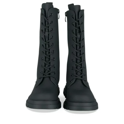 Bottes NOIR Fille Motif Uni Lacets