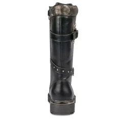 Bottes NOIR Fille Motif Uni Lacets