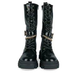 Bottes NOIR Fille Motif Uni Lacets