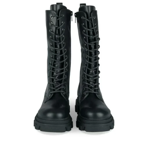 Bottes NOIR Fille Motif Uni Lacets