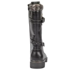 Bottes NOIR Fille Motif Uni Lacets