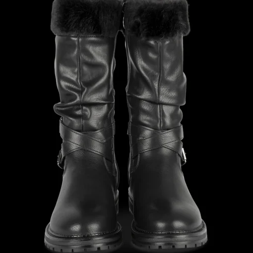 Bottes NOIR Fille Motif Uni Fermeture éclair