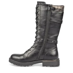 Bottes NOIR Fille Motif Uni Lacets