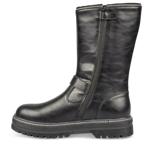 Bottes NOIR Fille Motif Uni Fermeture éclair