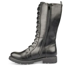 Bottes NOIR Fille Motif Uni Lacets