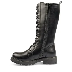 Bottes NOIR Fille Motif Uni Lacets