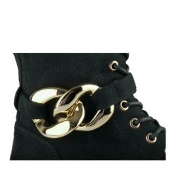 Bottes NOIR Fille Motif Uni Lacets