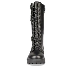 Bottes NOIR Fille Motif Uni Lacets