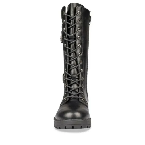Bottes NOIR Fille Motif Uni Lacets