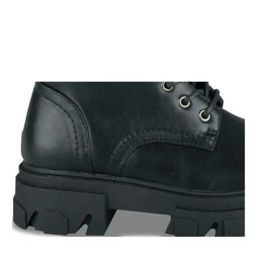 Bottes NOIR Fille Motif Uni Lacets