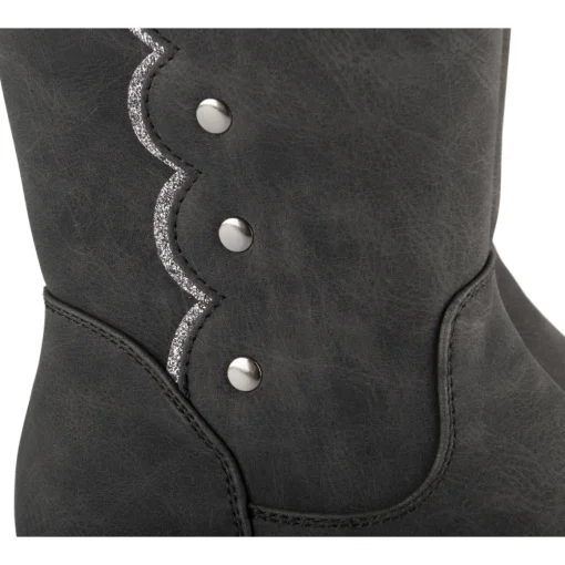 Bottes NOIR Fille Motif Uni Fermeture éclair
