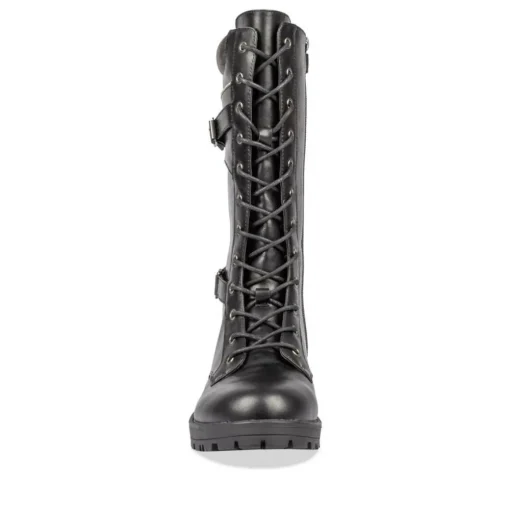 Bottes NOIR Fille Motif Uni Lacets