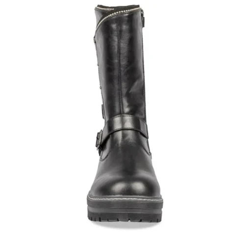 Bottes NOIR Fille Motif Uni Fermeture éclair