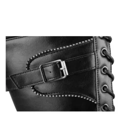 Bottes NOIR Fille Motif Uni Lacets