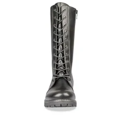 Bottes NOIR Fille Motif Uni Lacets