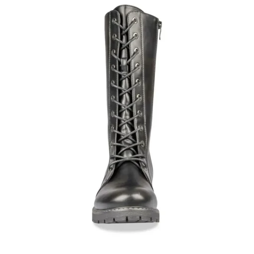 Bottes NOIR Fille Motif Uni Lacets