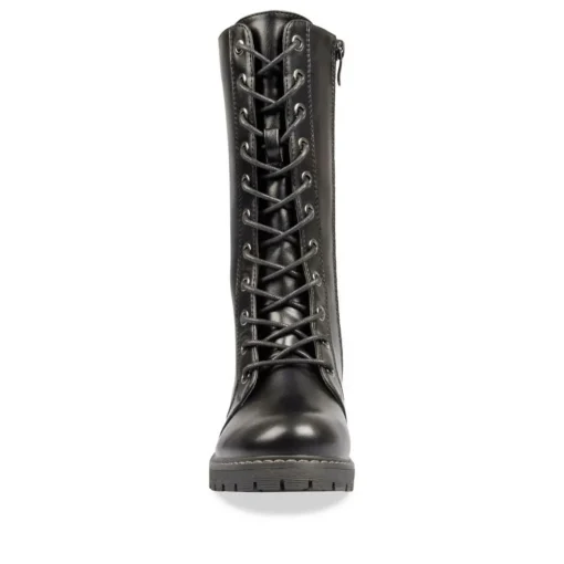 Bottes NOIR Fille Motif Uni Lacets