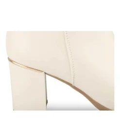 Bottes Plissé BEIGE Femme Motif Uni Fermeture éclair