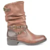 Bottes Plissé COGNAC Fille Fermeture éclair
