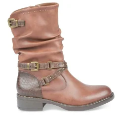 Bottes Plissé COGNAC Fille Fermeture éclair