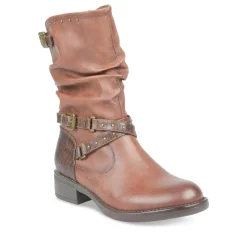 Bottes Plissé COGNAC Fille Fermeture éclair