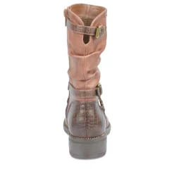 Bottes Plissé COGNAC Fille Fermeture éclair