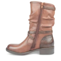 Bottes Plissé COGNAC Fille Fermeture éclair
