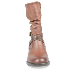 Bottes Plissé COGNAC Fille Fermeture éclair