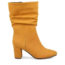 Bottes Plissé JAUNE Femme