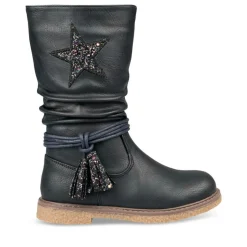 Bottes Plissé MARINE Fille Motif Uni Fermeture éclair