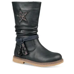 Bottes Plissé MARINE Fille Motif Uni Fermeture éclair