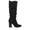 Bottes Plissé NOIR Femme Fermeture éclair