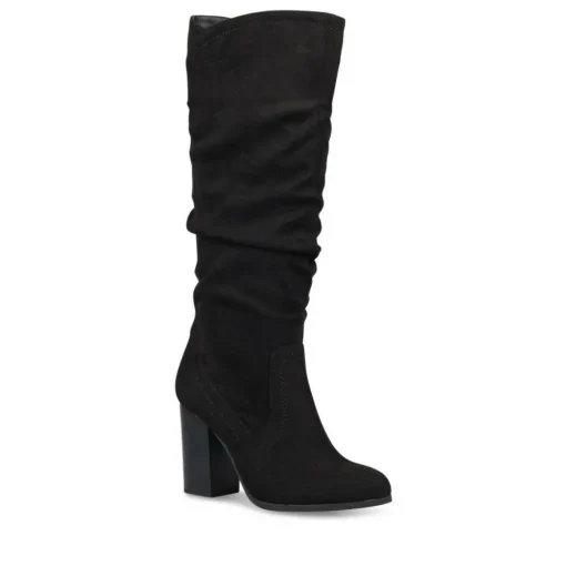 Bottes Plissé NOIR Femme Fermeture éclair