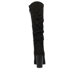 Bottes Plissé NOIR Femme Fermeture éclair