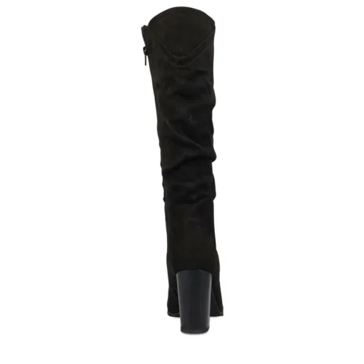 Bottes Plissé NOIR Femme Fermeture éclair