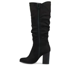 Bottes Plissé NOIR Femme Fermeture éclair