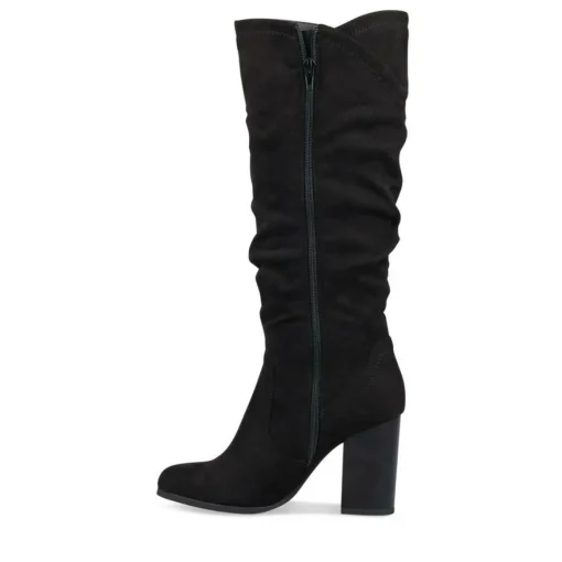 Bottes Plissé NOIR Femme Fermeture éclair