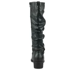 Bottes Plissé NOIR Femme Motif Uni