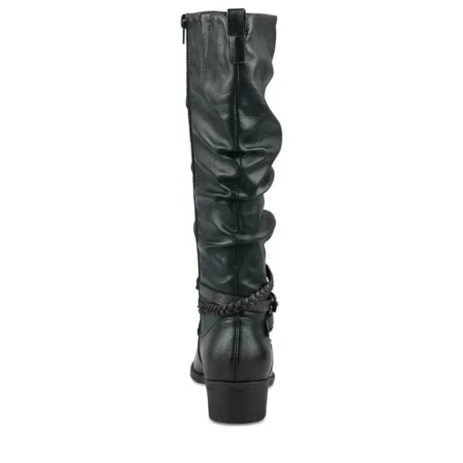 Bottes Plissé NOIR Femme Motif Uni