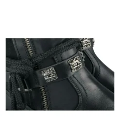 Bottes Plissé NOIR Femme Motif Uni Fermeture éclair