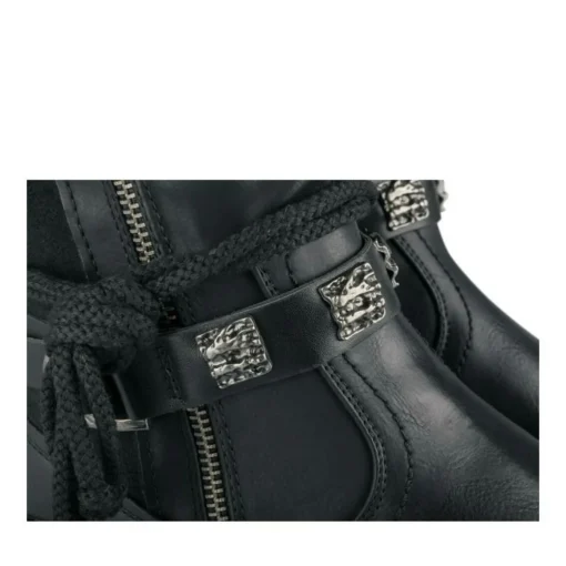 Bottes Plissé NOIR Femme Motif Uni Fermeture éclair